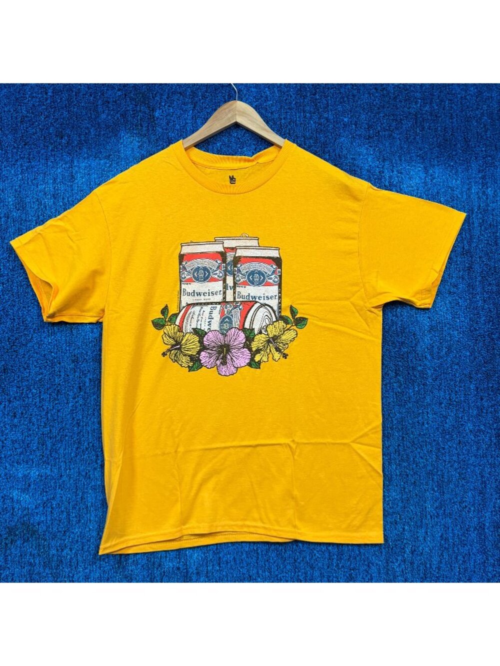 Budweiser King Of Beers Yellow T-Shirt Size Medium